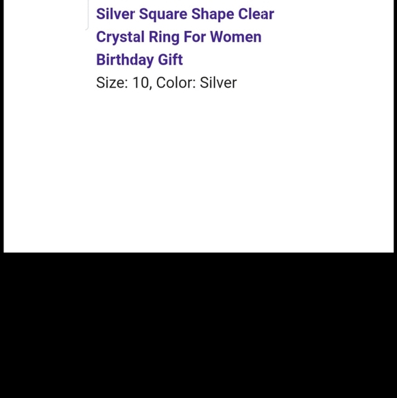 Square shape fashion crystal ring - Picture 4 of 4